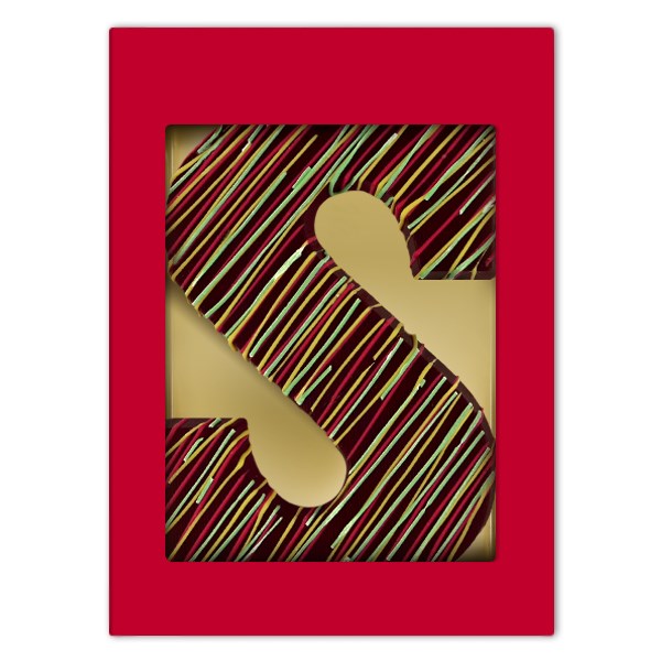 Product Image for Luxuriöser Zartbitter Schokobuchstabe S mit Color Fun Streifen