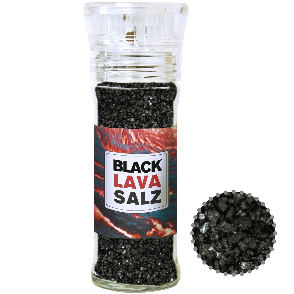 Product Image for Gewürzmischung Black Lava Salz, ca. 80g, transparente Gewürzmühle