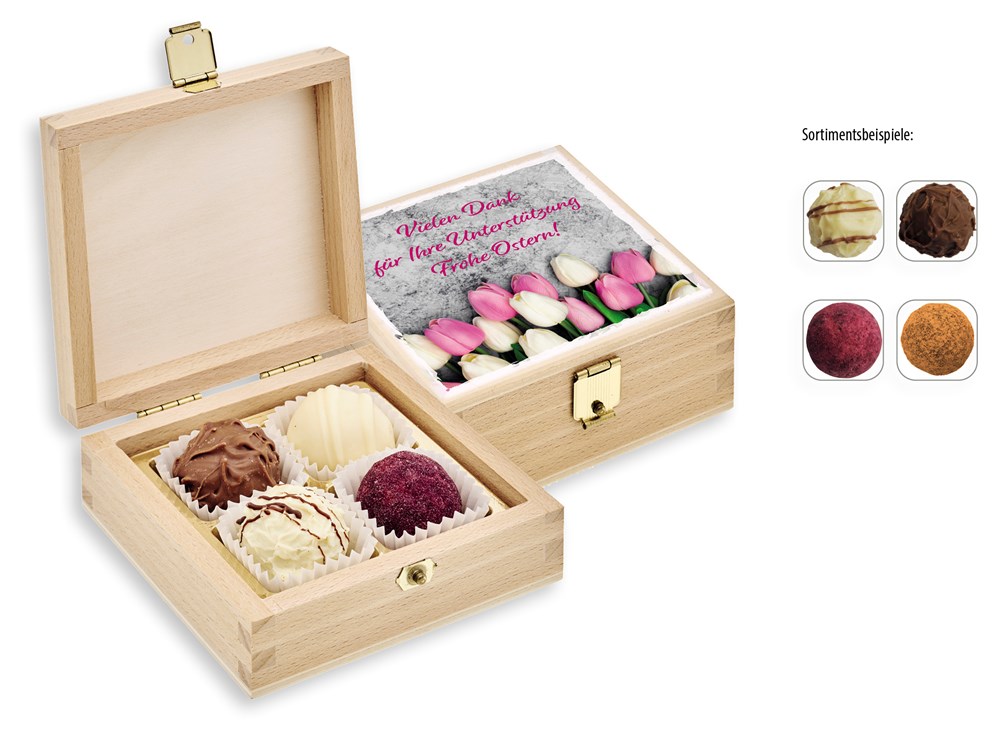 Product Image for 4er Pralinen-/Trüffelmix in Holzbox
