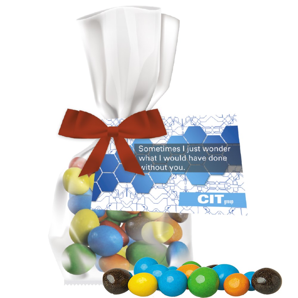 Product Image for Bunte Schoko Erdnüsse, ca. 30g, Express Flachbeutel mit Schleife mit Werbekarte